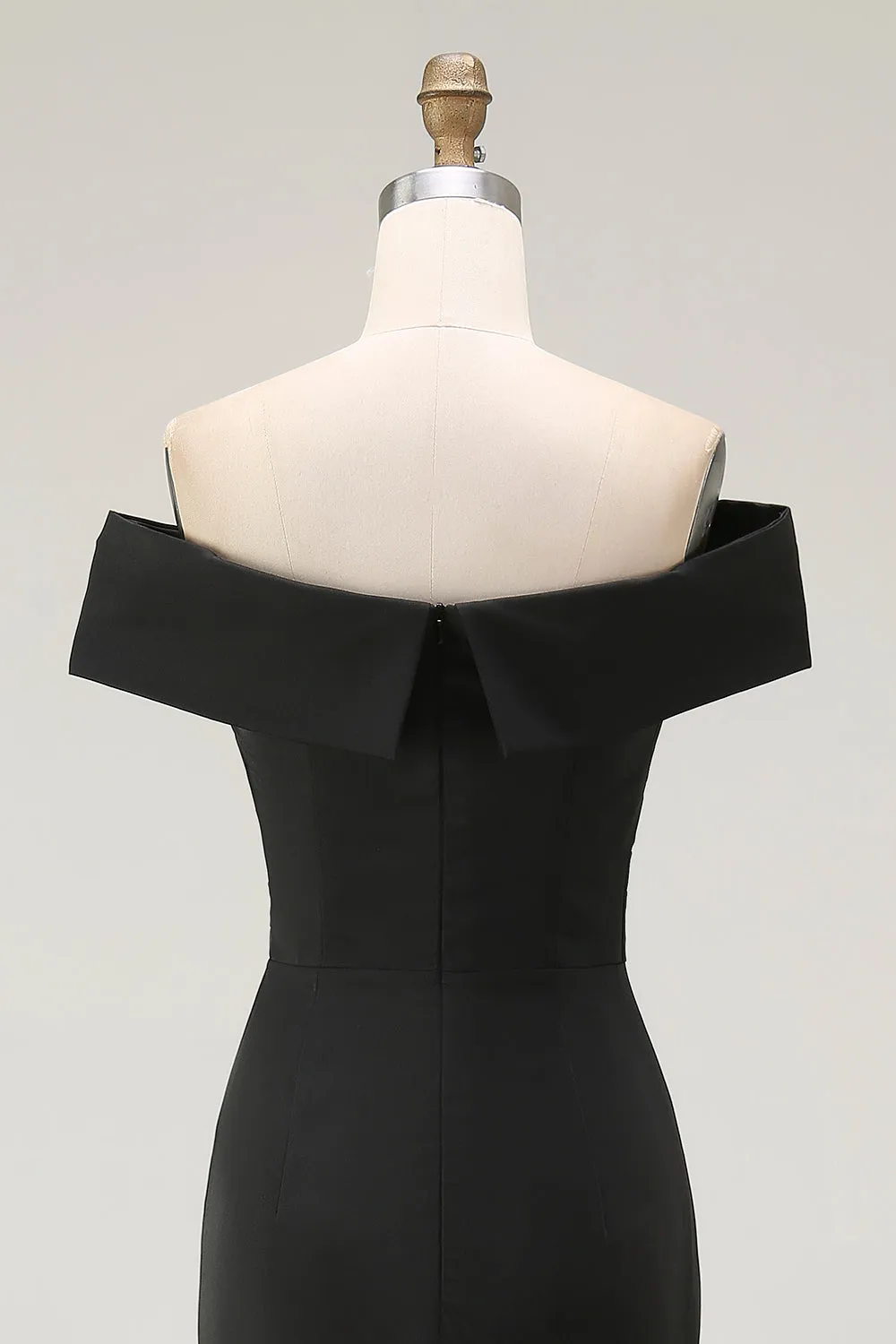 Mermaid Off The Shoulder Long Black Tie Dress With Slit sold by Zapaka product image thumbnail 5