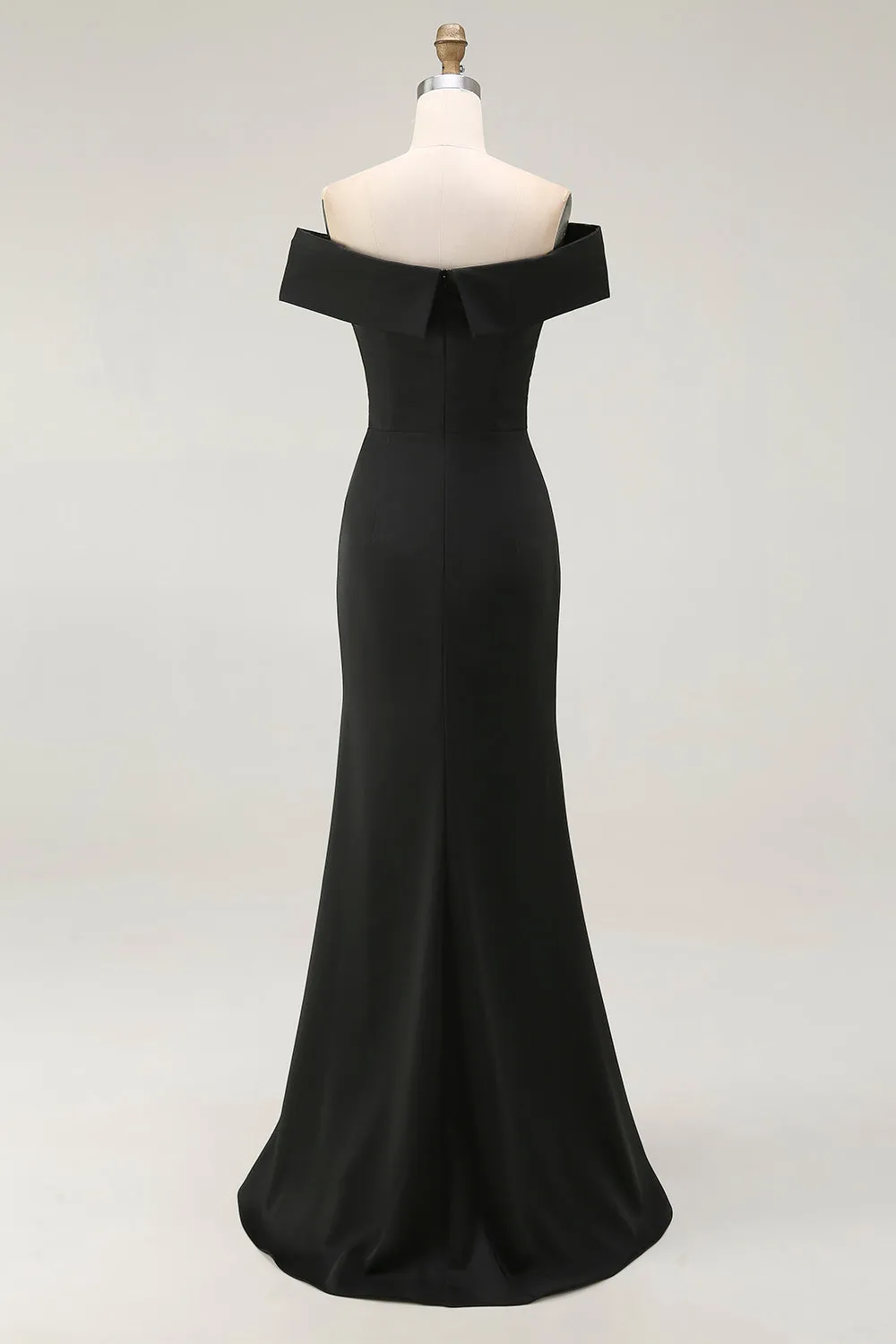 Mermaid Off The Shoulder Long Black Tie Dress With Slit sold by Zapaka product image thumbnail 2