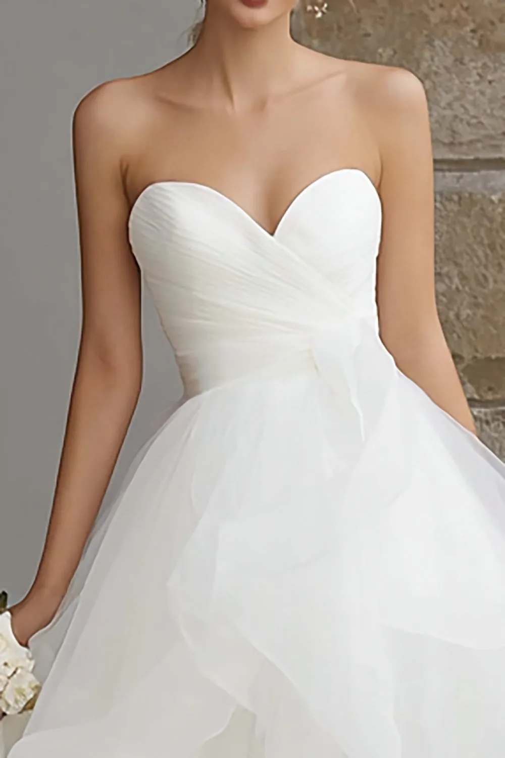 Princess Ivory Sweetheart Ball Gown Wedding Dress with Ruffles sold by Zapaka product image thumbnail 2