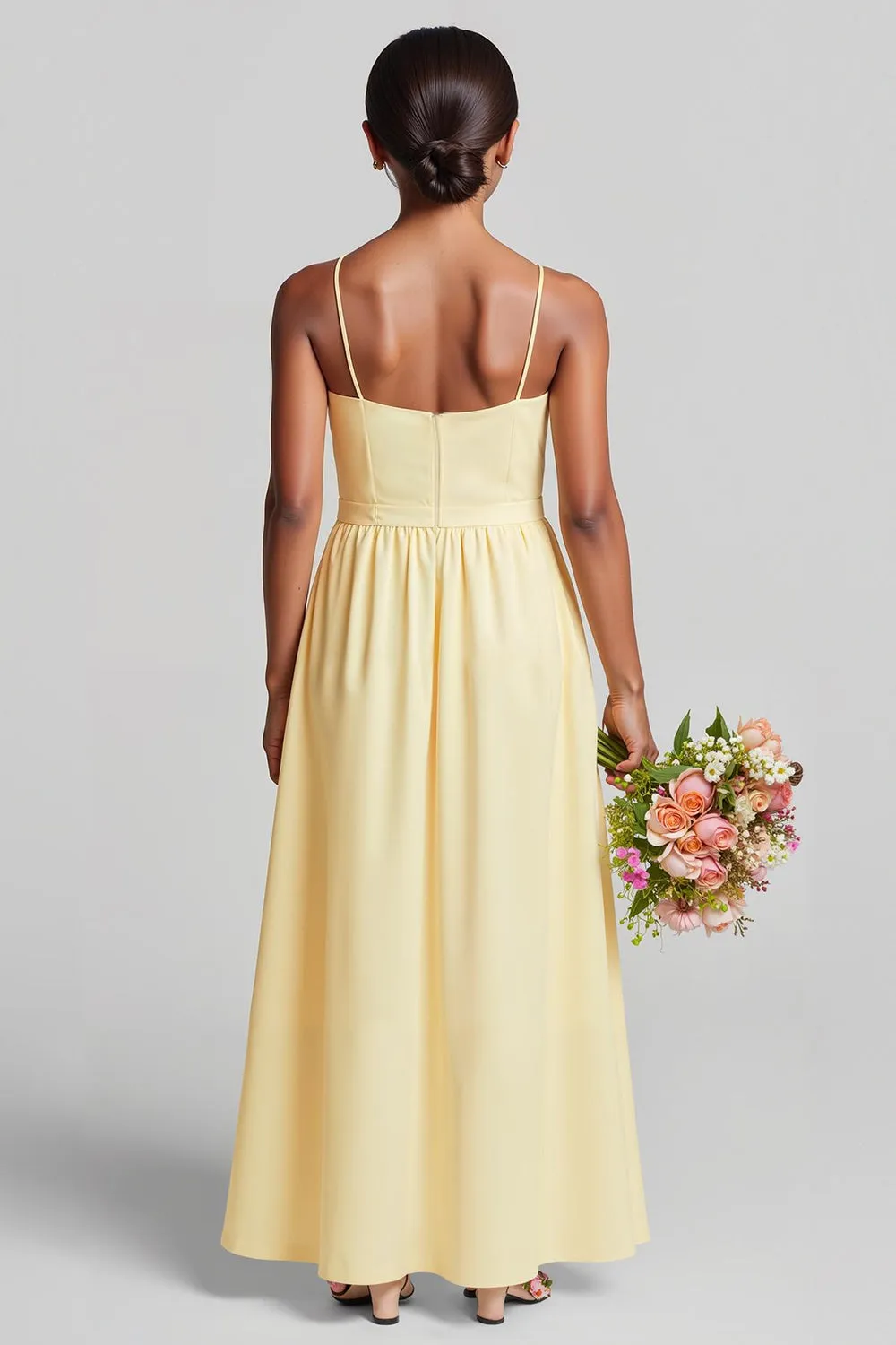 Daffodil A Line Chiffon Spaghetti Straps Long Junior Bridesmaid Dress sold by Zapaka product image thumbnail 2