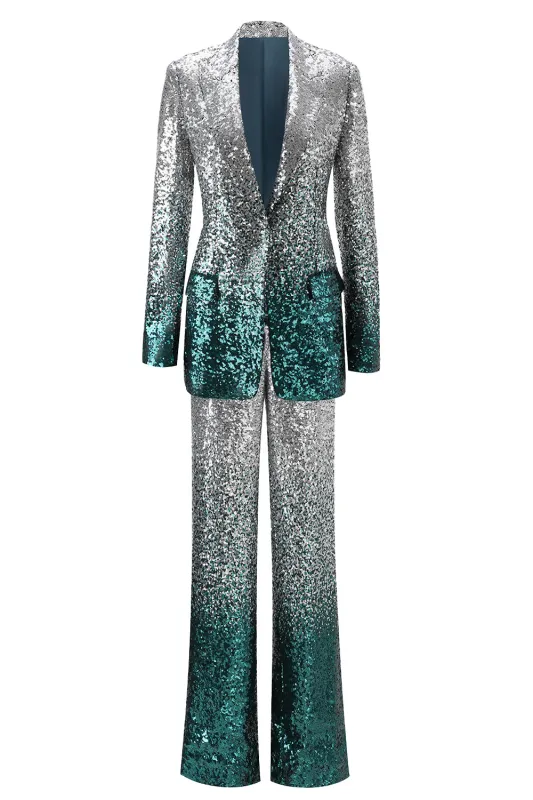 Sparkly Silver Sequins 2-piece Women Suits sold by Zapaka