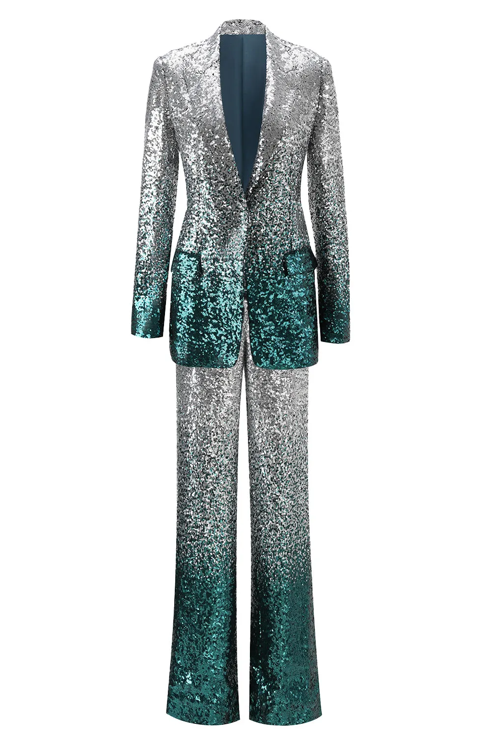 Sparkly Silver Sequins 2-piece Women Suits sold by Zapaka
