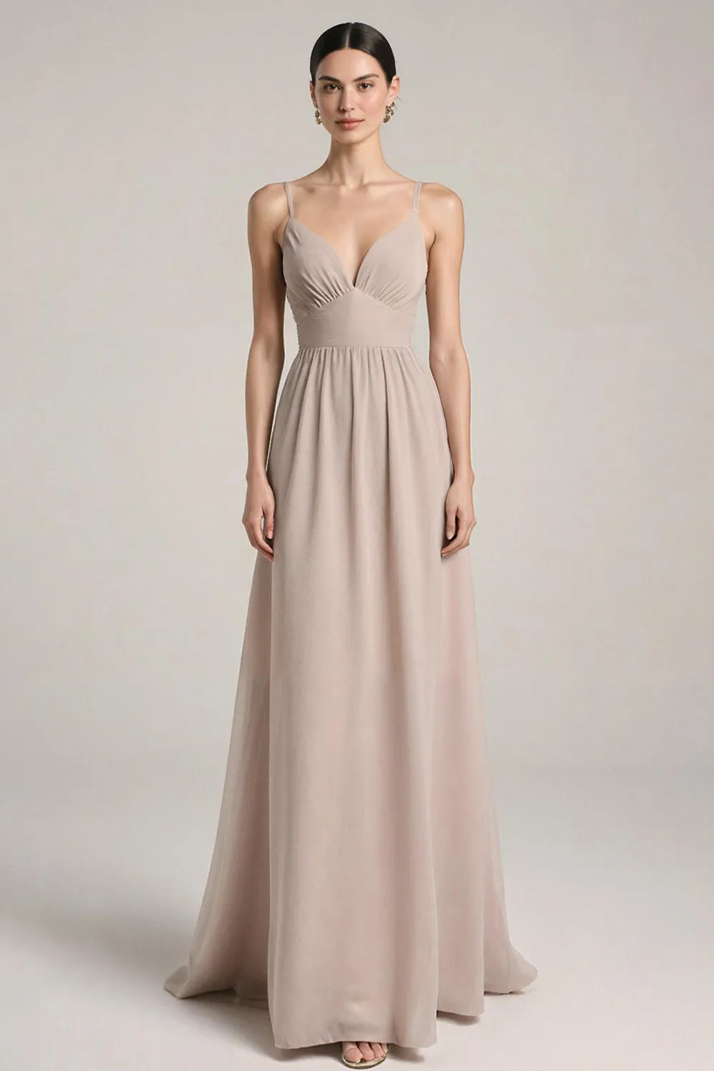 Light Pink Satin Sheath Spaghetti Straps Long Prom Dress sold by Zapaka