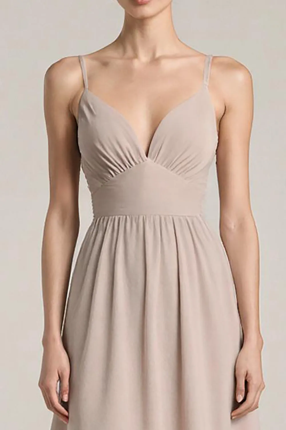 Light Pink Satin Sheath Spaghetti Straps Long Prom Dress sold by Zapaka product image thumbnail 3