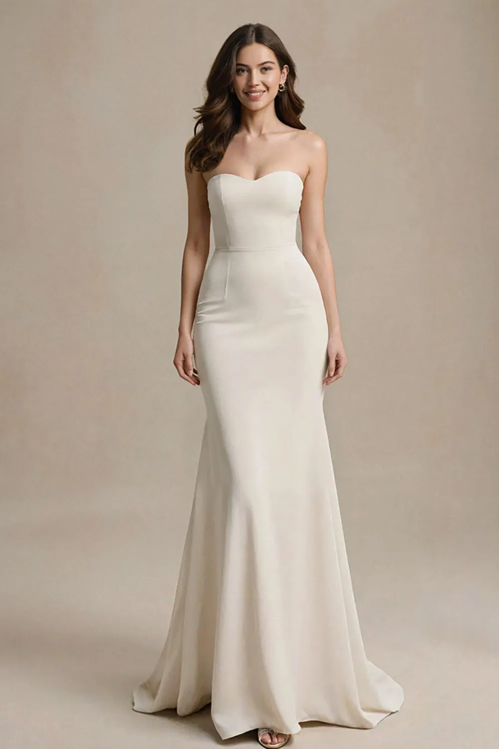 Ivory Mermaid Sweetheart Long Formal Dress sold by Zapaka
