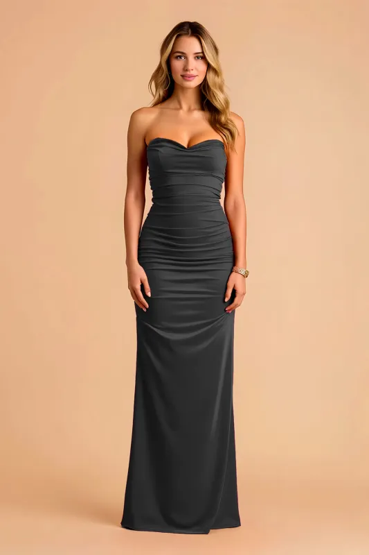 Black Mermaid Sweetheart Maxi Bridesmaid Dress sold by Zapaka