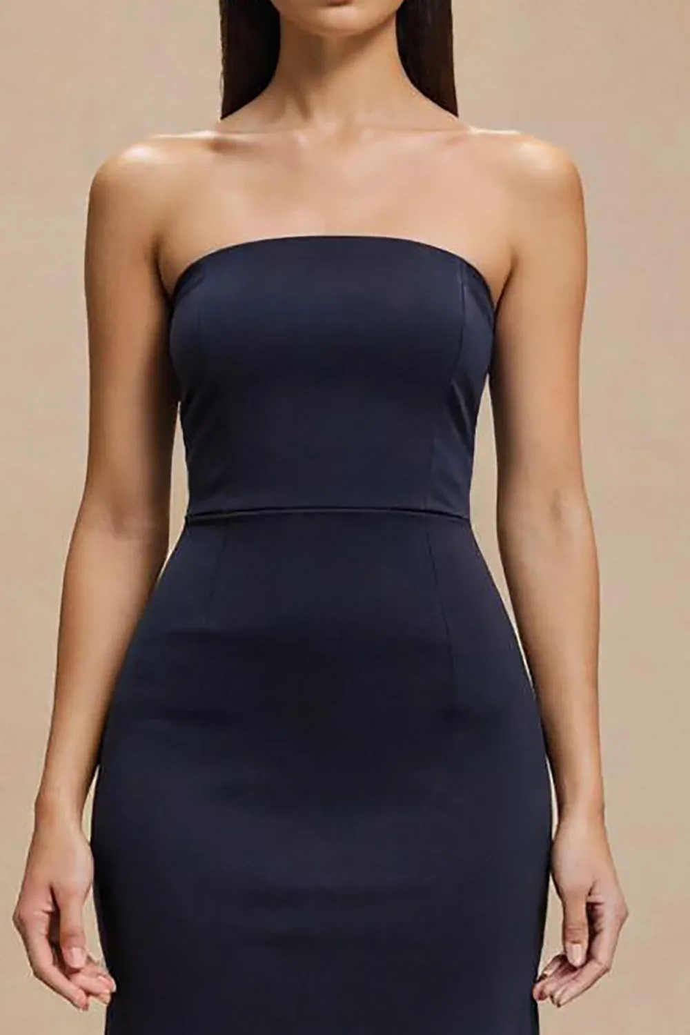Navy Mermaid Strapless Long Formal Dress sold by Zapaka product image thumbnail 3
