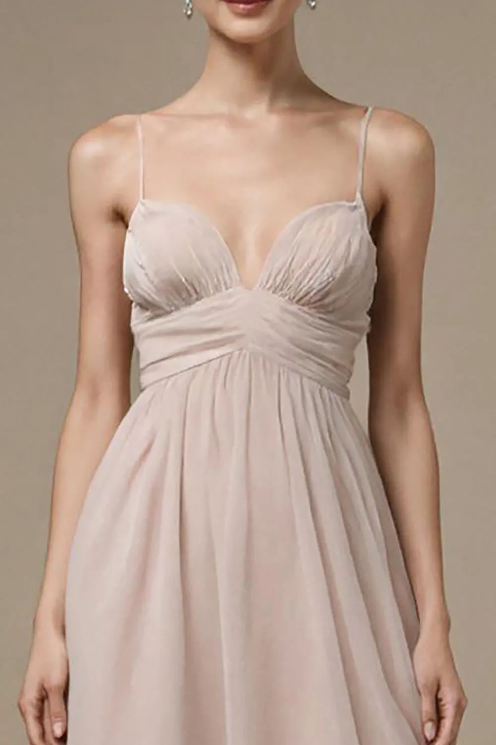 Light Pink A Line Spaghetti Straps Long Formal Dress sold by Zapaka product image thumbnail 3