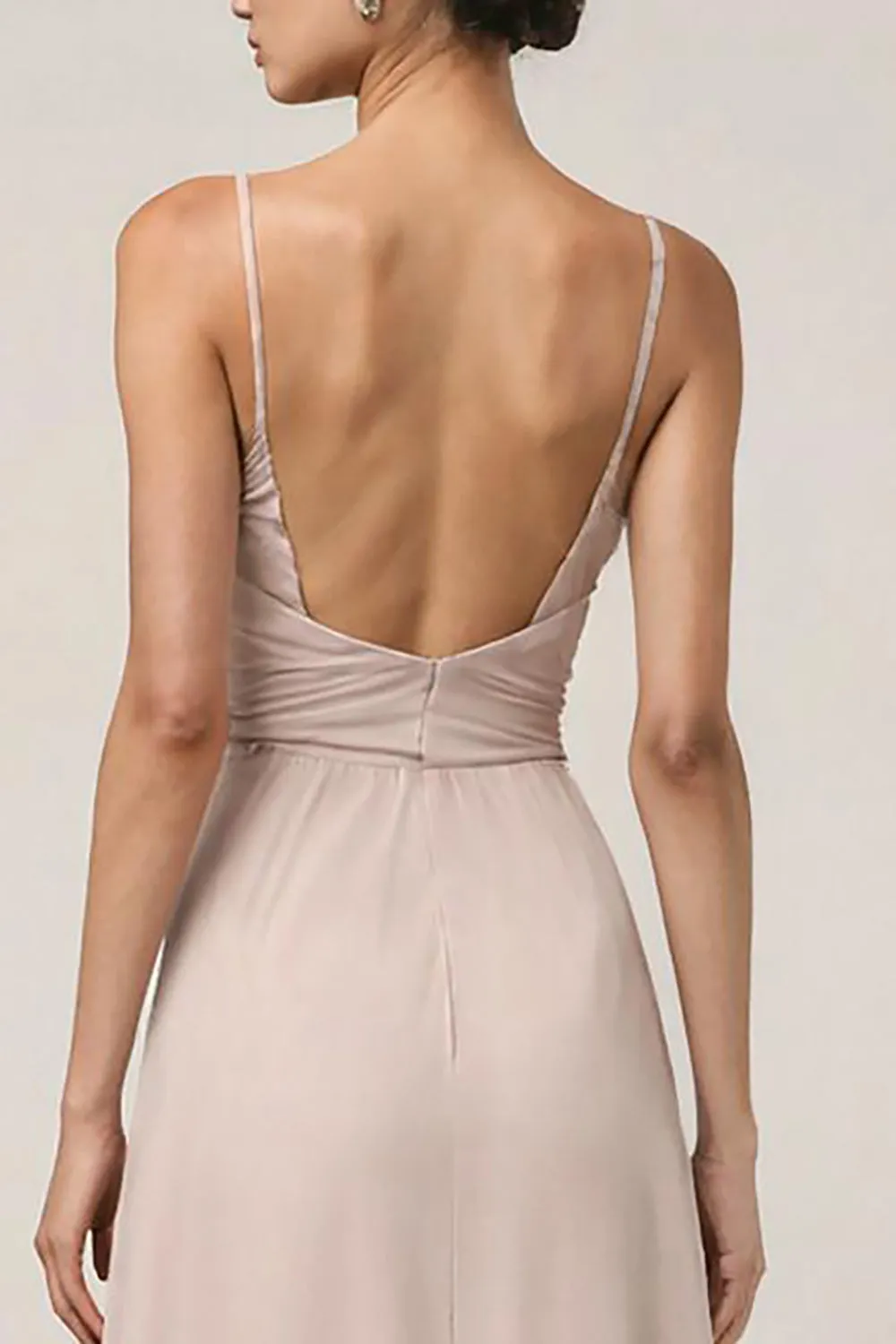 Light Pink Sheath Spaghetti Straps Long Formal Dress sold by Zapaka product image thumbnail 4