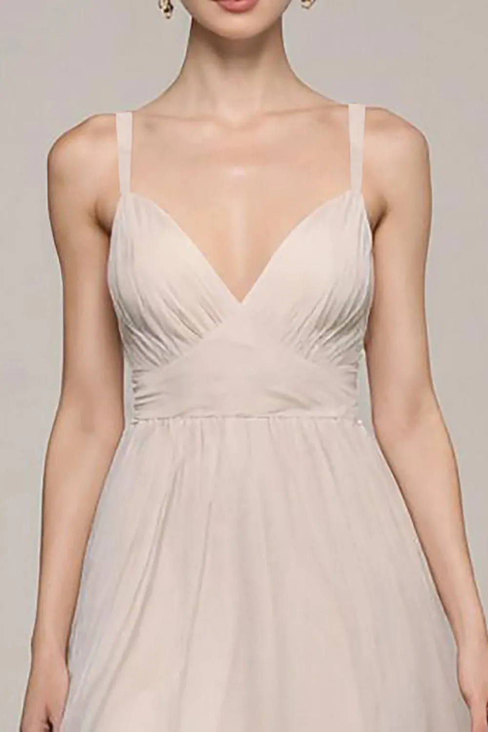 Ivory A Line V-Neck Long Formal Dress with Slit sold by Zapaka product image thumbnail 3