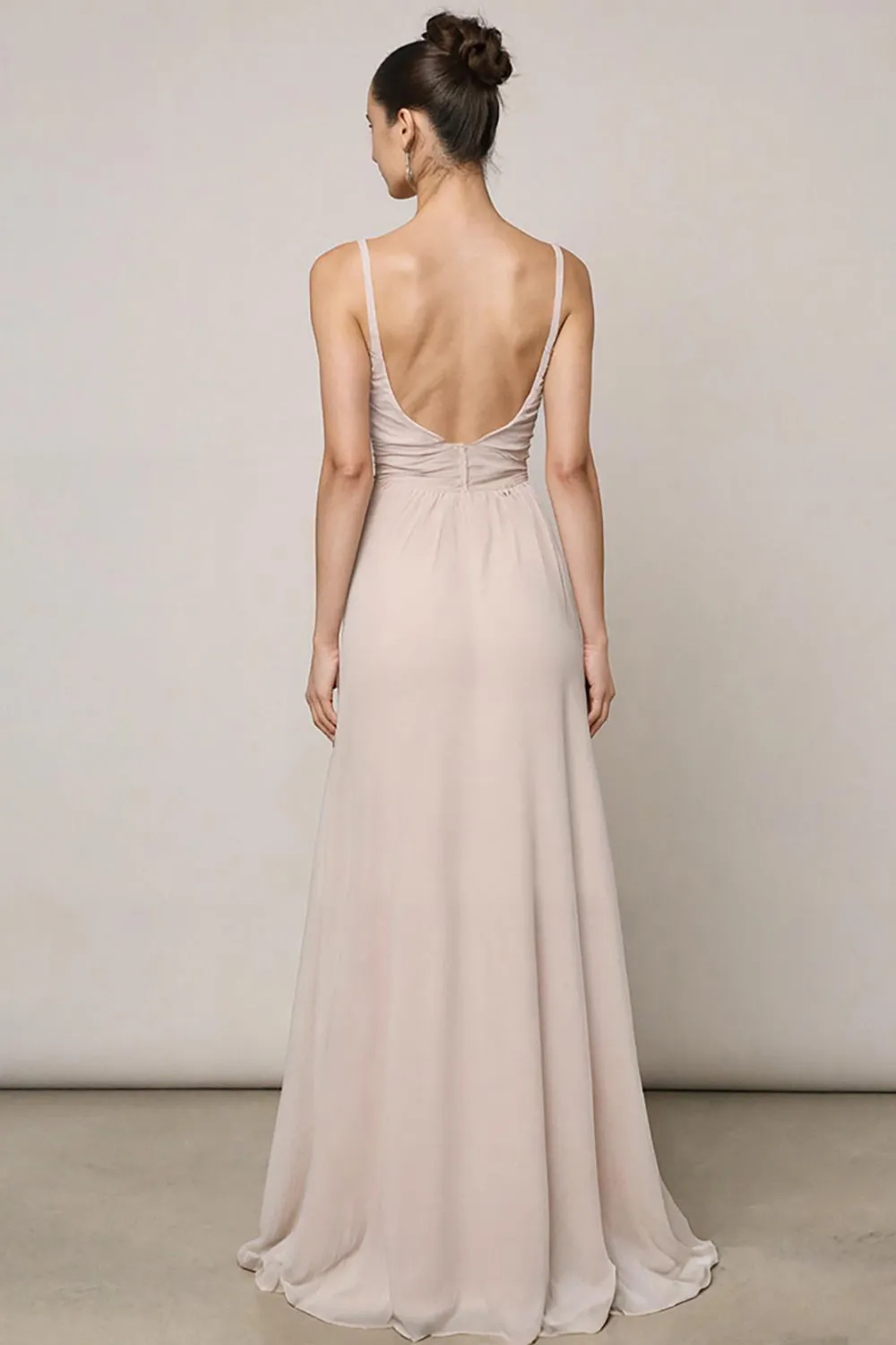 Ivory A Line Spaghetti Straps Long Formal Dress sold by Zapaka product image thumbnail 2