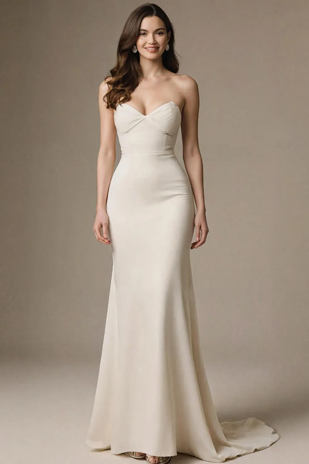 Mermaid Sweetheart Long Ivory Formal Dress sold by Zapaka