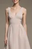 Ivory V-Neck A Line Long Formal Dress sold by Zapaka