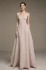 Ivory V-Neck A Line Long Formal Dress sold by Zapaka