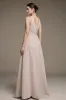 Ivory V-Neck A Line Long Formal Dress sold by Zapaka