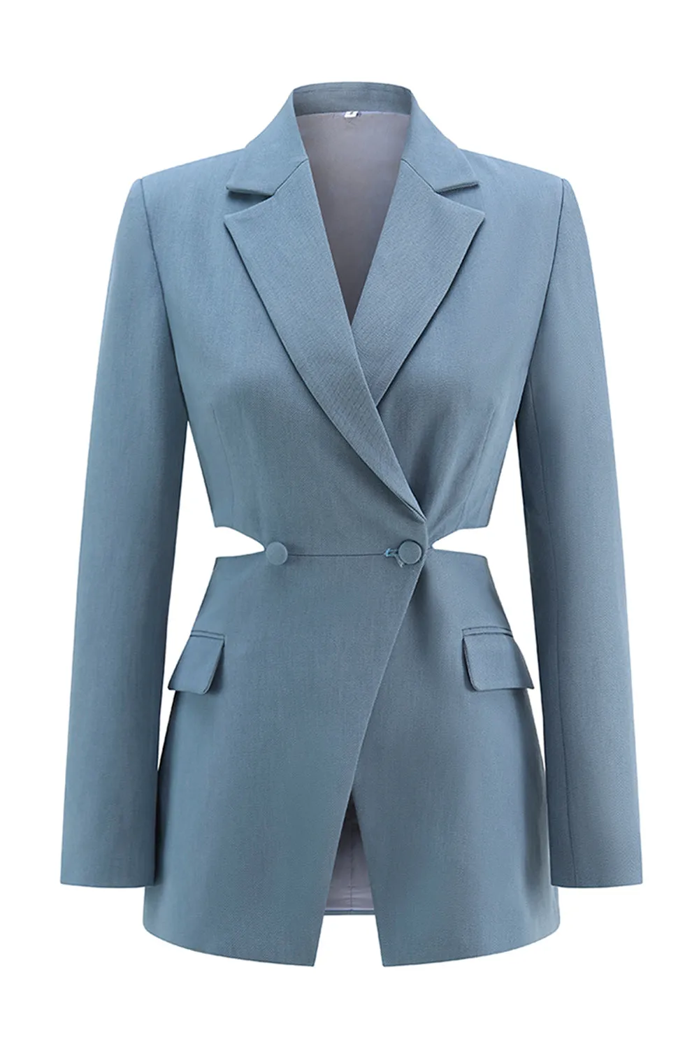 Grey Blue Notched Lapel 2 Pieces Cut Out Prom Suits sold by Zapaka product image thumbnail 3