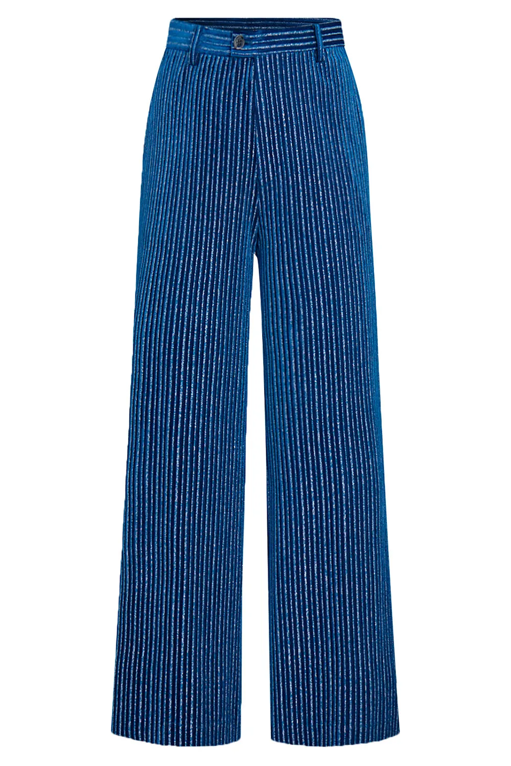 2-Piece Ink Blue Velvet Striped Women Prom Suits sold by Zapaka product image thumbnail 5