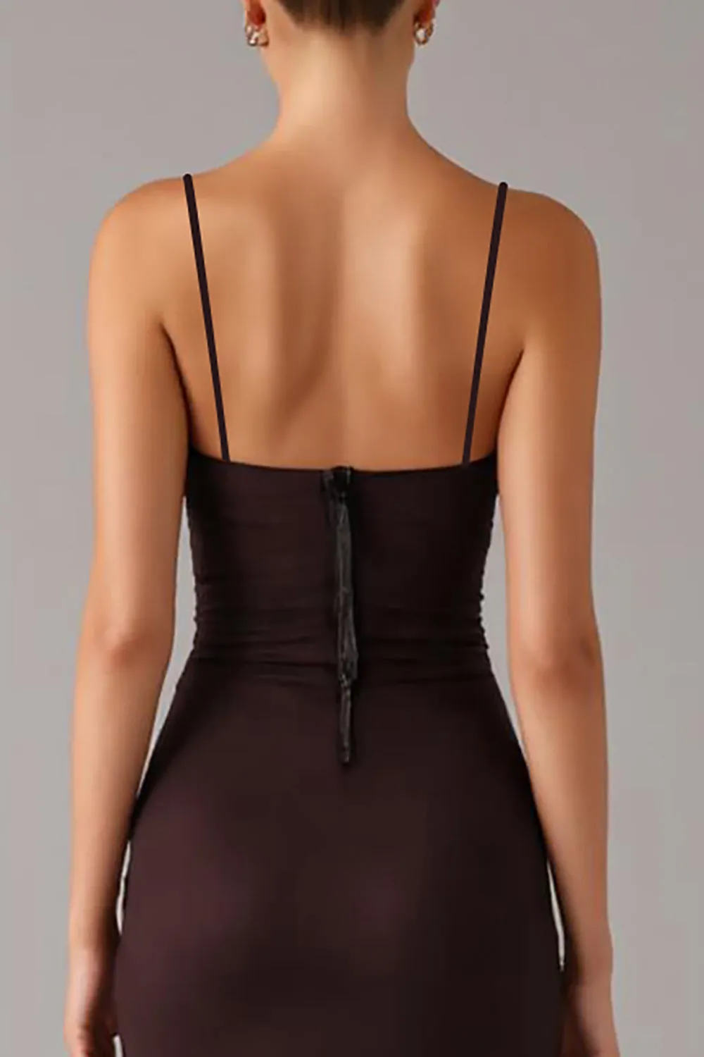 Brown Mermaid Spaghetti Straps Formal Dress sold by Zapaka product image thumbnail 4