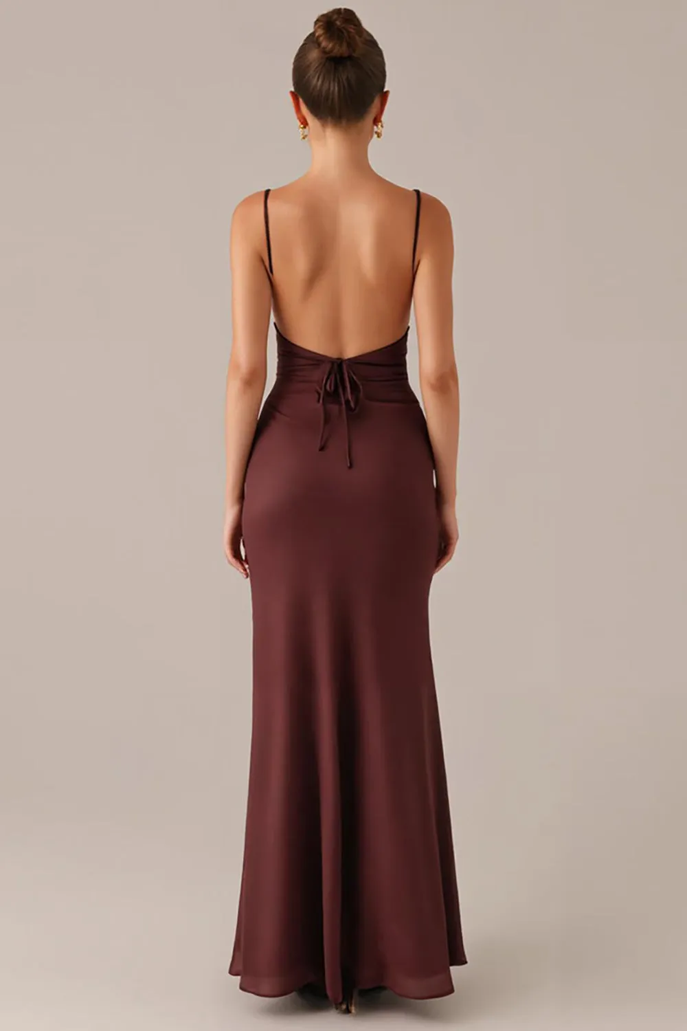 Plum Spaghetti Straps Sheath Formal Dress sold by Zapaka product image thumbnail 2
