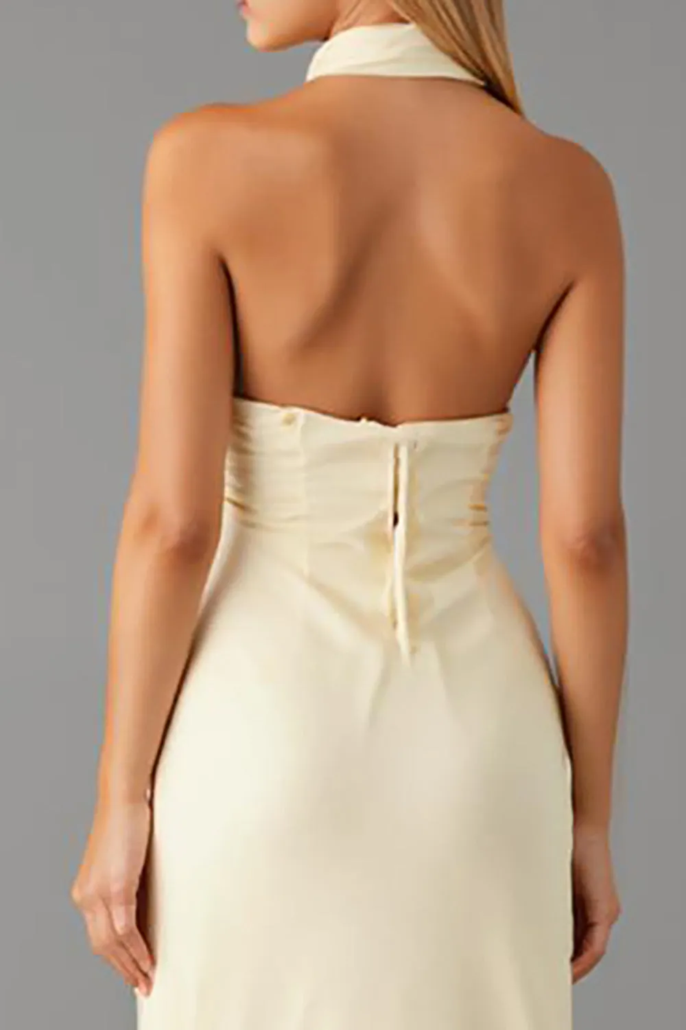 Daffodil V-Neck Sheath Chiffon Formal Dress sold by Zapaka product image thumbnail 4