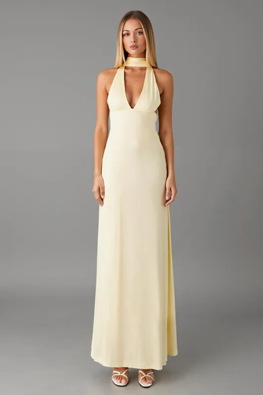 Daffodil V-Neck Sheath Chiffon Formal Dress sold by Zapaka