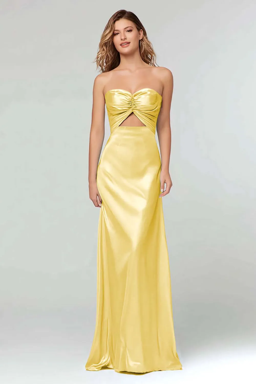 Strapless Sheath Cut Out Sky Blue Long Formal Dress sold by Zapaka product image thumbnail 4