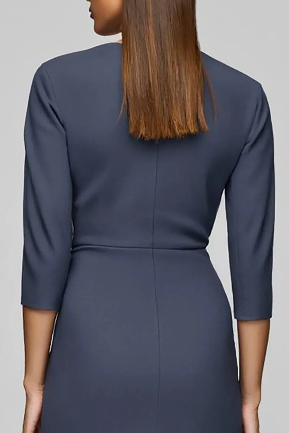 Twilight Sheath Bateau Neck Midi Work Dress with Slit sold by Zapaka product image thumbnail 4