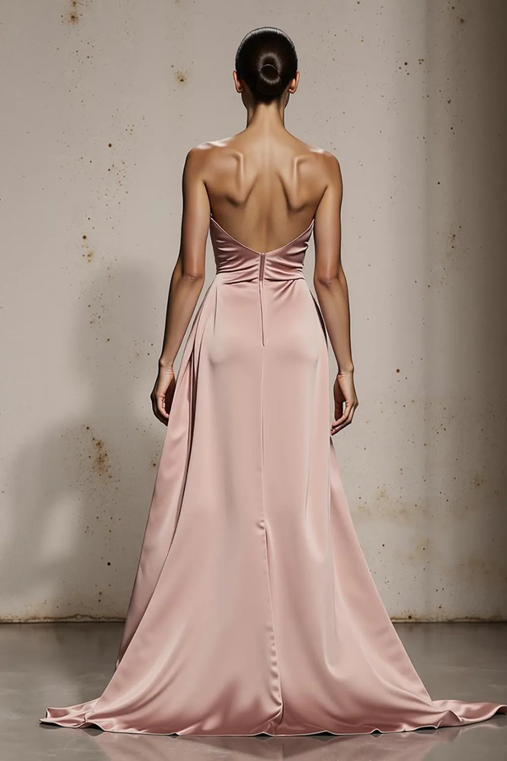 Off The Shoulder Light Pink Sheath Strapless Evening Dress sold by Zapaka product image thumbnail 2