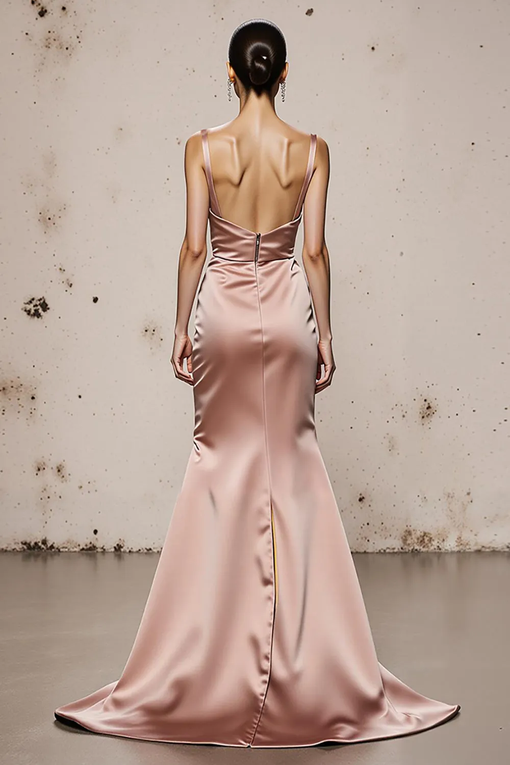 Light Pink Mermaid Long Evening Dress with Slit sold by Zapaka product image thumbnail 2