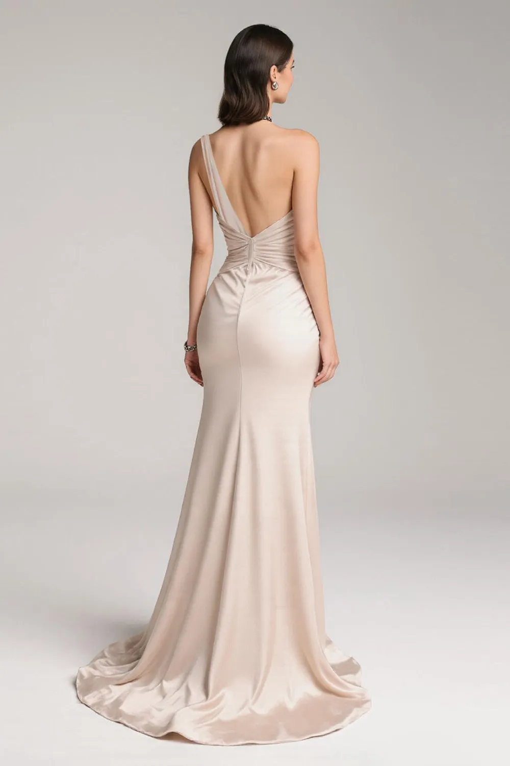 Ivory Mermaid One Shoulder Pageant Dress sold by Zapaka product image thumbnail 2