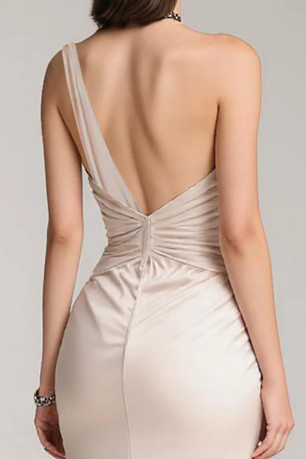Ivory Mermaid One Shoulder Pageant Dress sold by Zapaka product image thumbnail 4