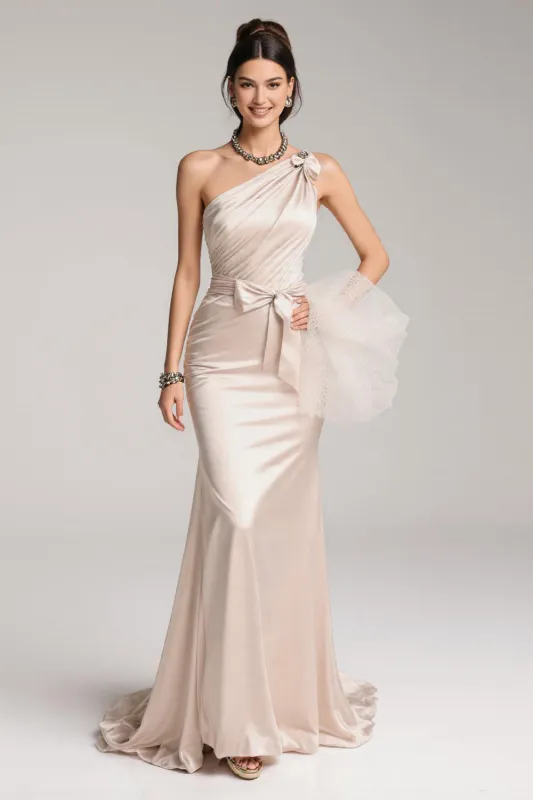 Ivory Mermaid One Shoulder Pageant Dress sold by Zapaka