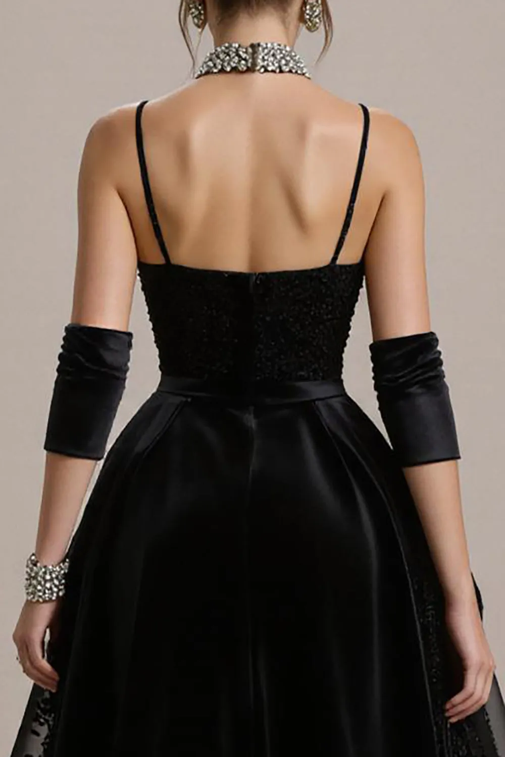 Black Lace Appliqued A-Line Pageant Dress sold by Zapaka product image thumbnail 4