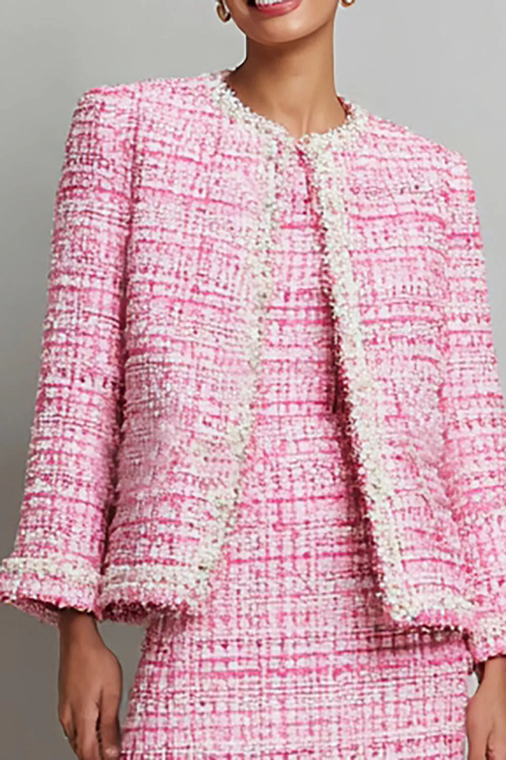 Pink 2-Piece Long Sleeve Bodycon Work Dress sold by Zapaka product image thumbnail 2