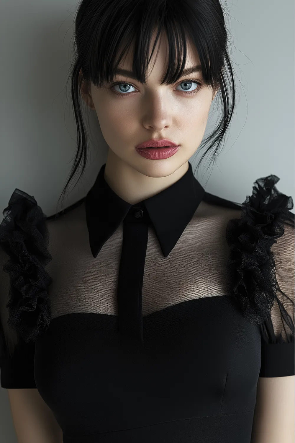 Black High Neck A Line Tulle Cocktail Dress sold by Zapaka product image thumbnail 3