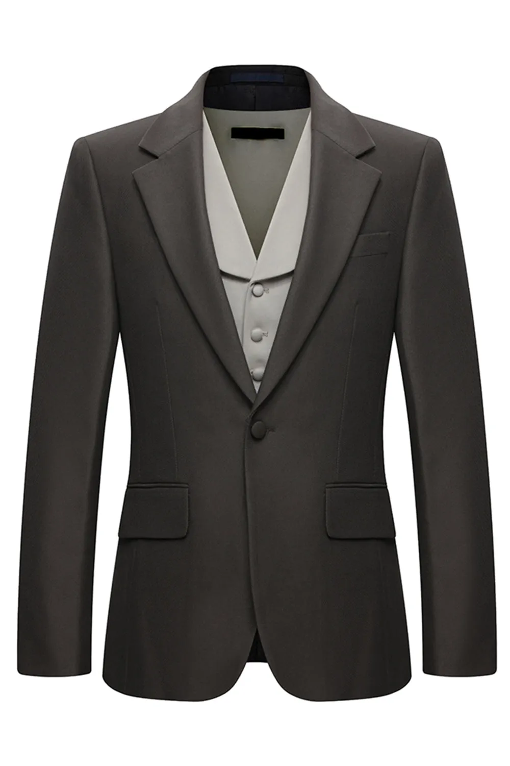 3 Piece Notched Lapel One Button Coffee Men's Suits sold by Zapaka product image thumbnail 2