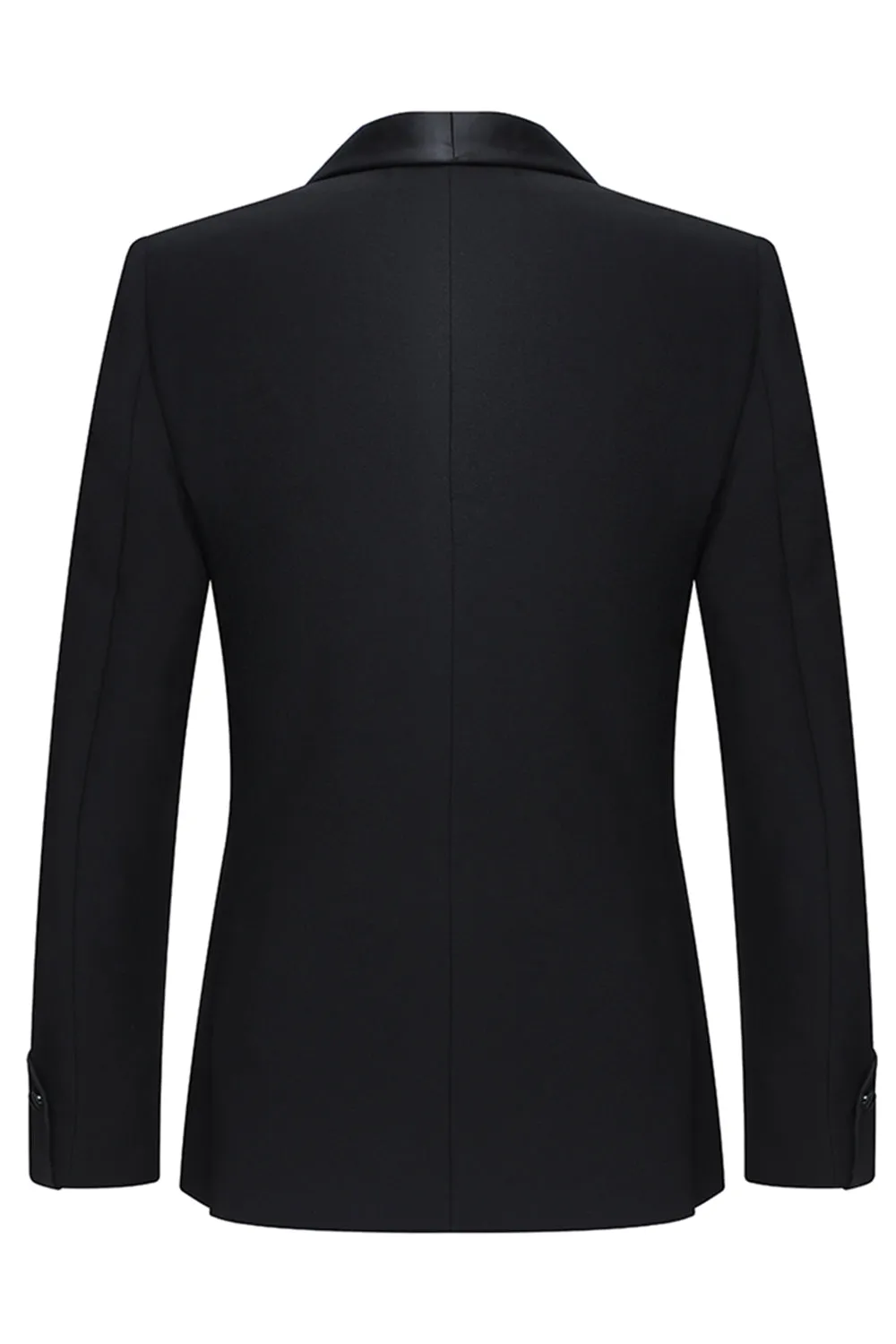 Slim Fit Black 2 Piece Shawl Lapel One Button Men's Suits sold by Zapaka product image thumbnail 3