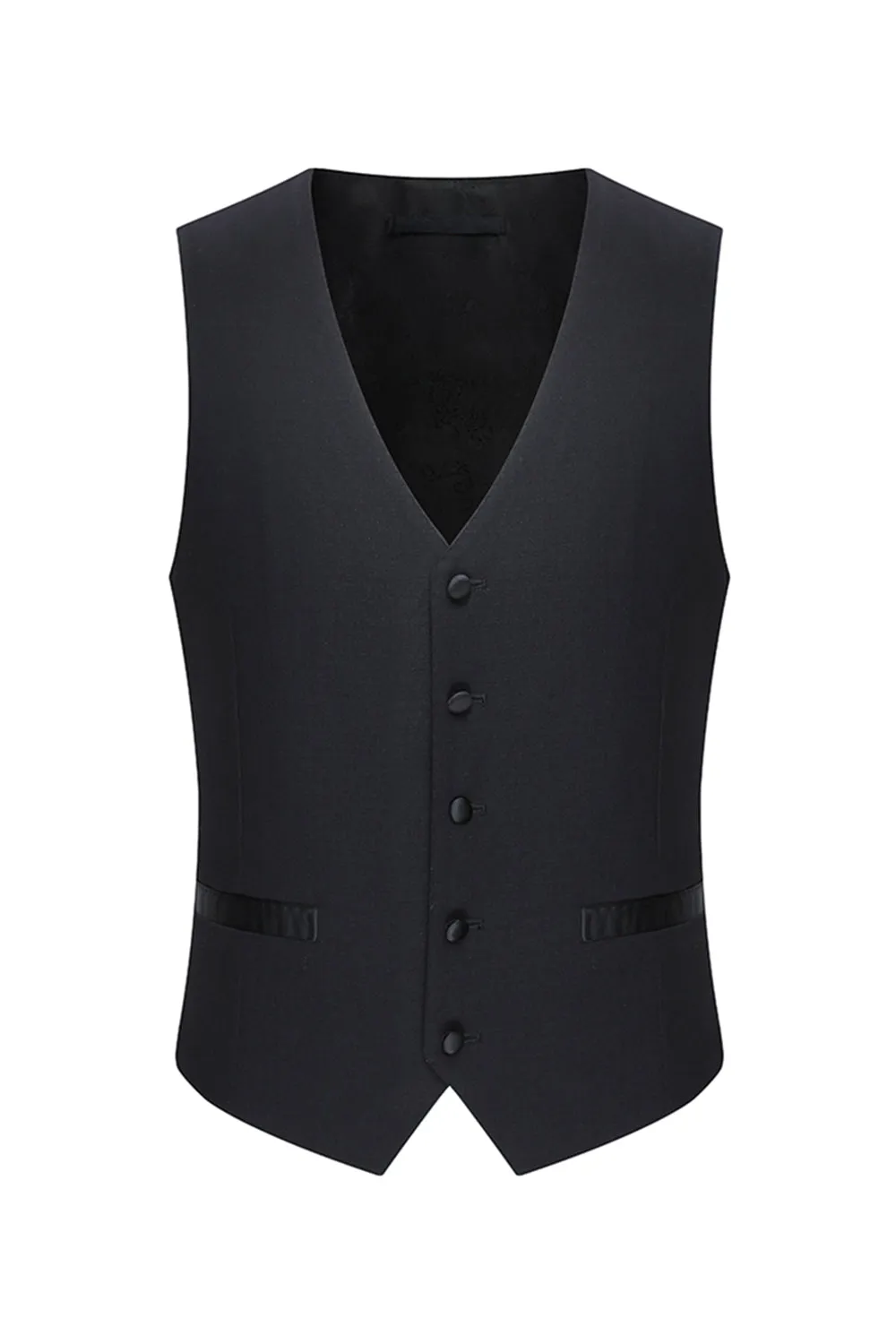 Black 3 Piece Peak Lapel Slim Fit Men's Wedding Suits sold by Zapaka product image thumbnail 5