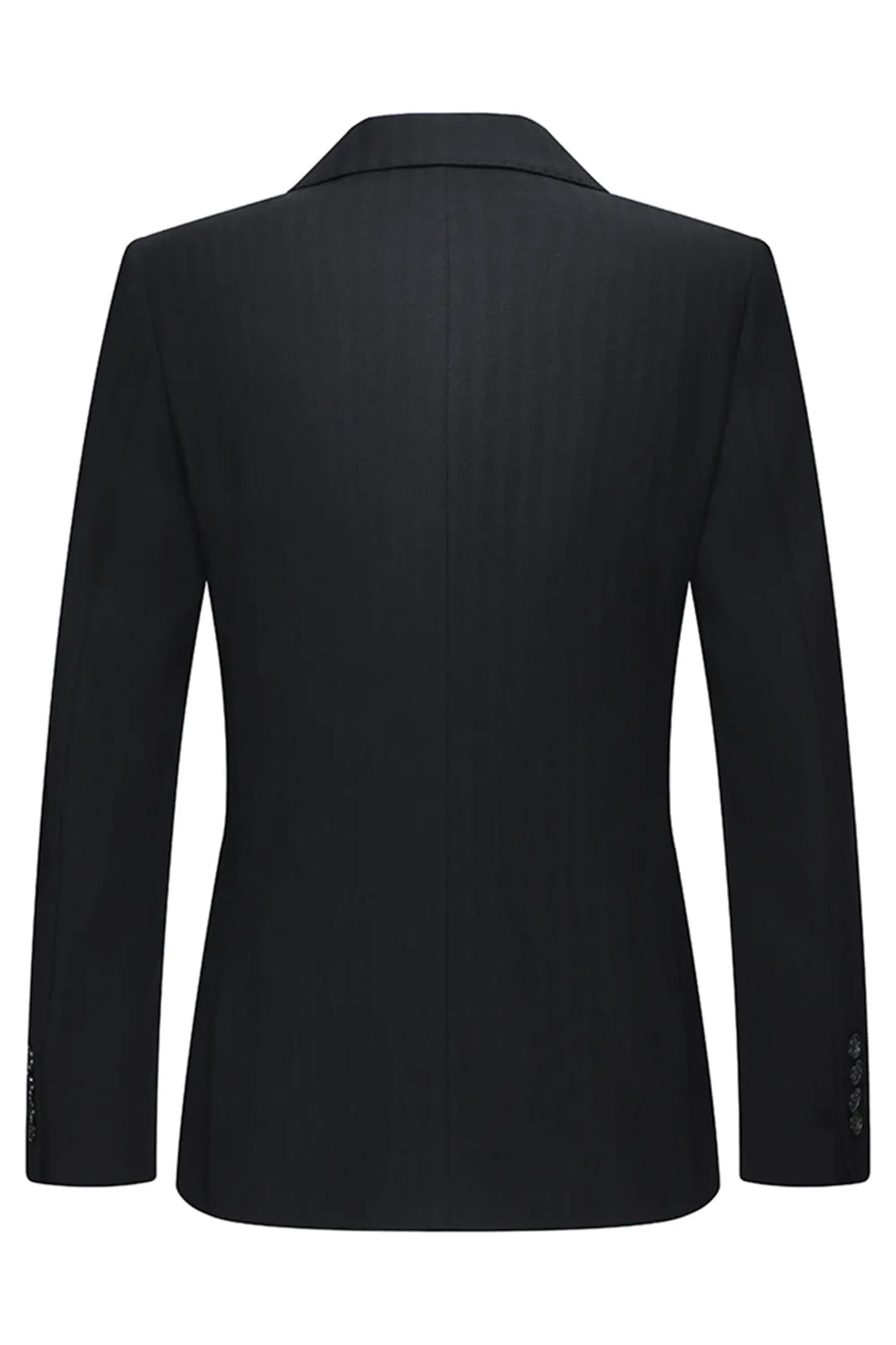 Black 3 Piece Peak Lapel Double Breasted Men's Business Suits sold by Zapaka product image thumbnail 3