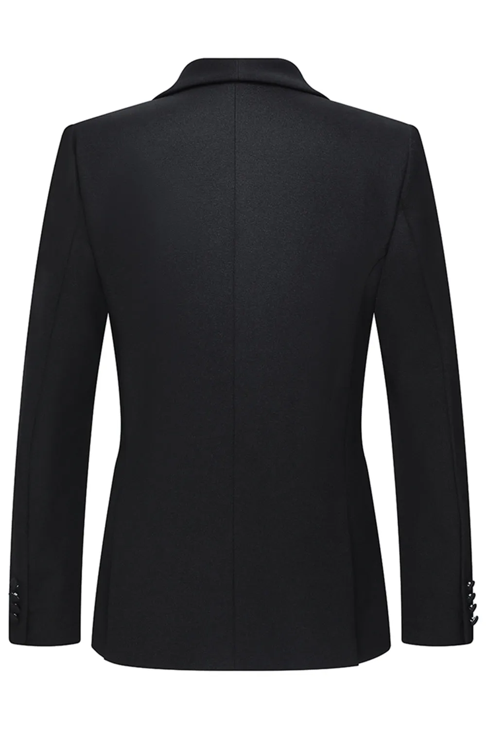 Shawl Lapel Black 3 Piece One Button Men's Business Suits sold by Zapaka product image thumbnail 3