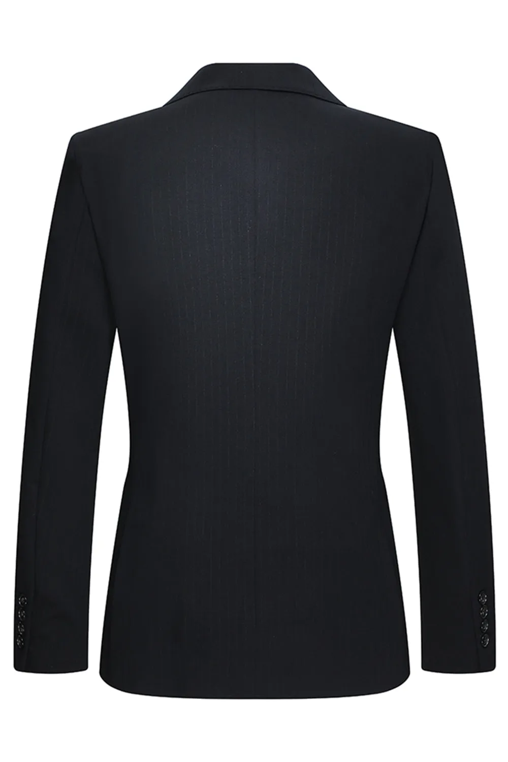 Peak Lapel 3 Piece One Button Slim Fit Black Men's Wedding Suits sold by Zapaka product image thumbnail 3