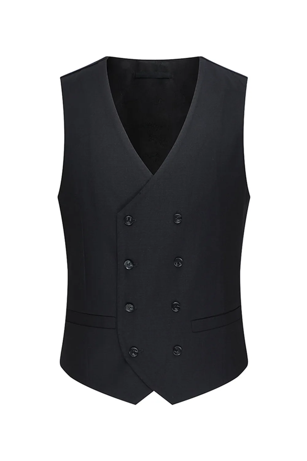 Black Peak Lapel Single Breasted 3 Piece Men's Suits sold by Zapaka product image thumbnail 5