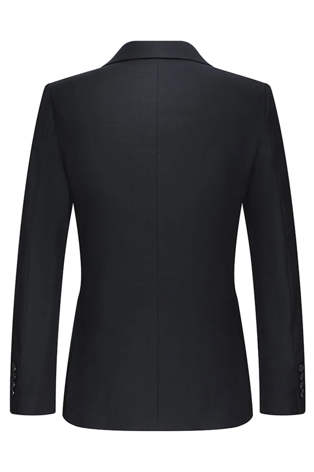 Black Peak Lapel Single Breasted 3 Piece Men's Suits sold by Zapaka product image thumbnail 3