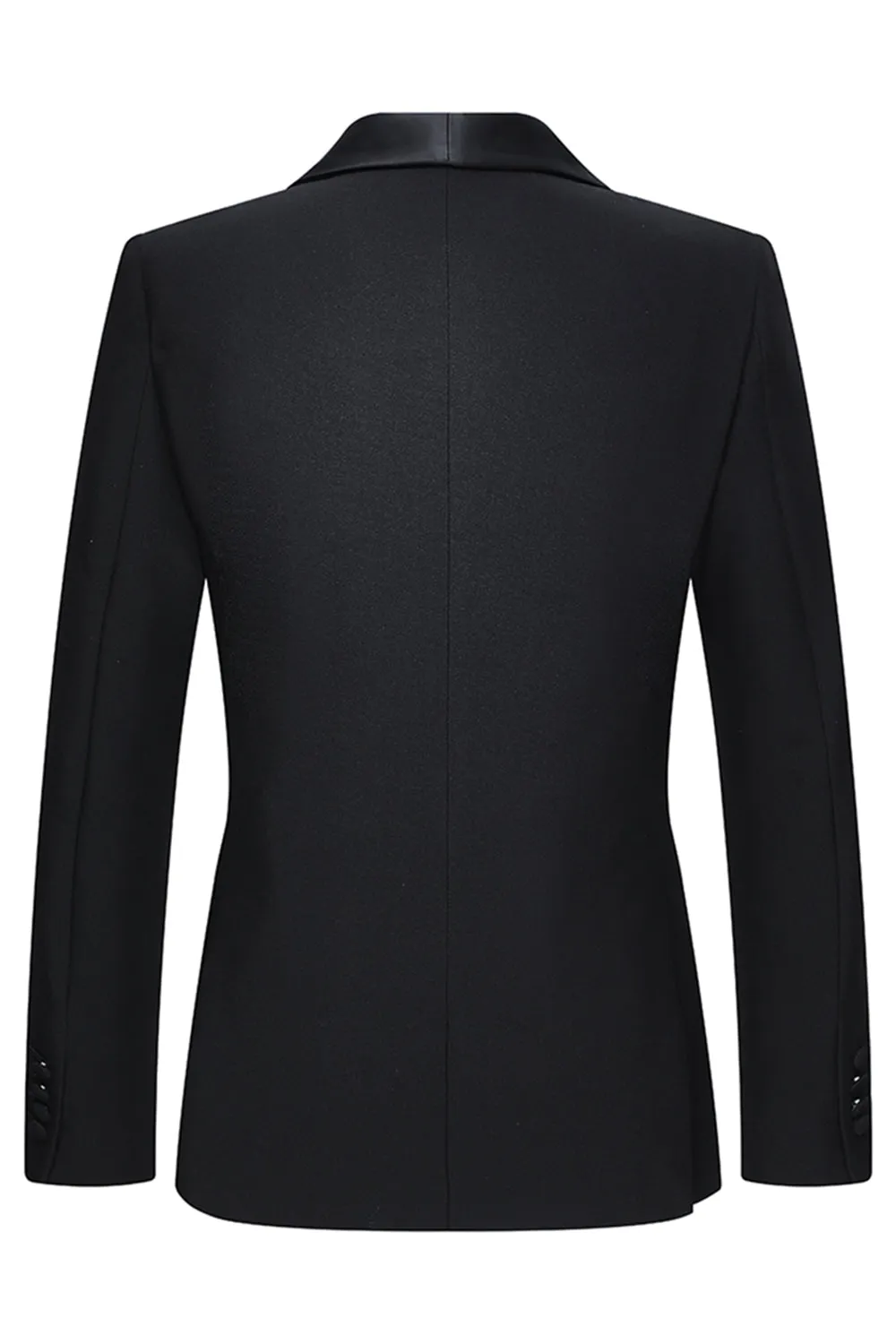 3 Piece Shawl Lapel One Button Black Men's Suits sold by Zapaka product image thumbnail 3