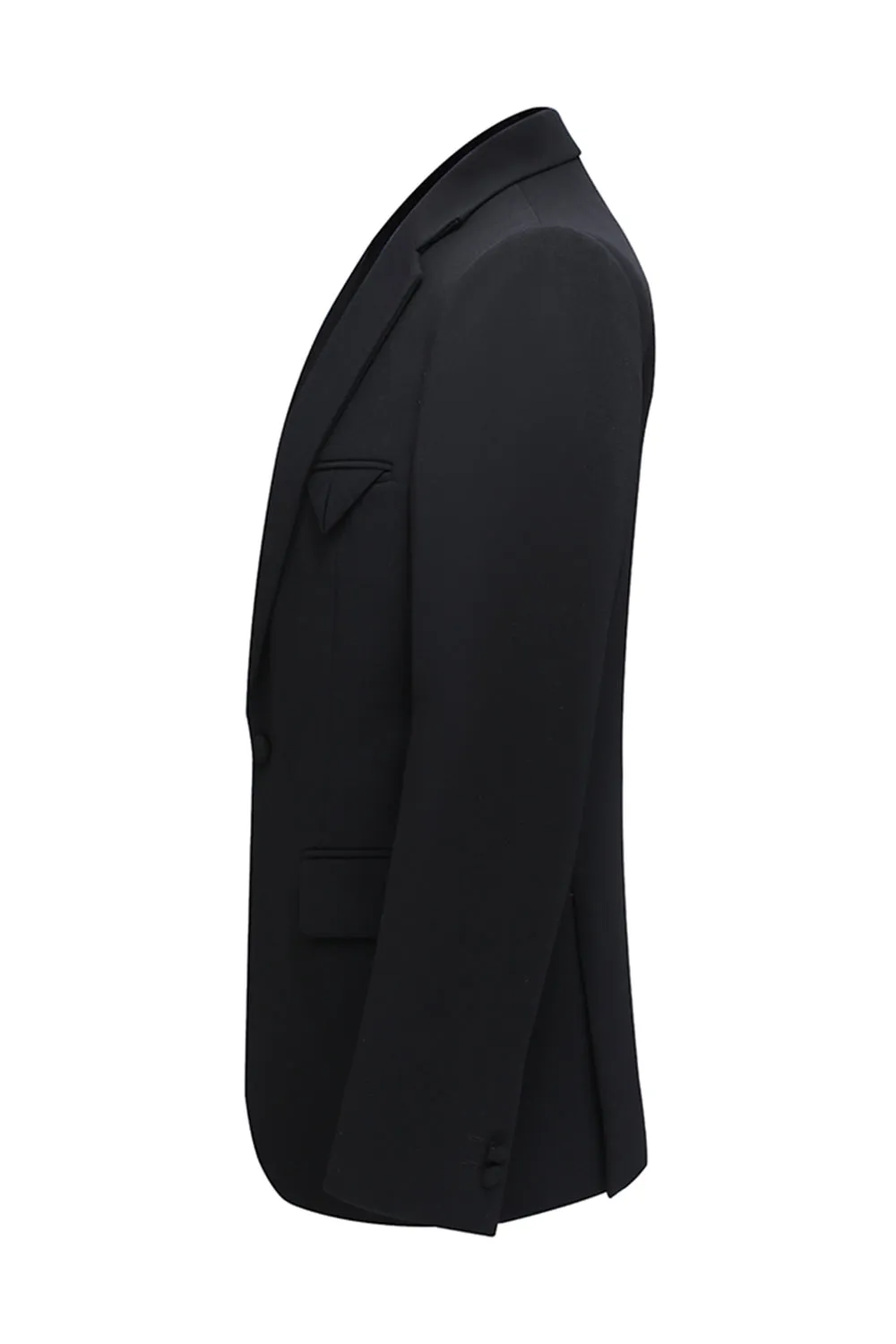 Notched Lapel Black 2 Piece Men's Business Suits sold by Zapaka product image thumbnail 4