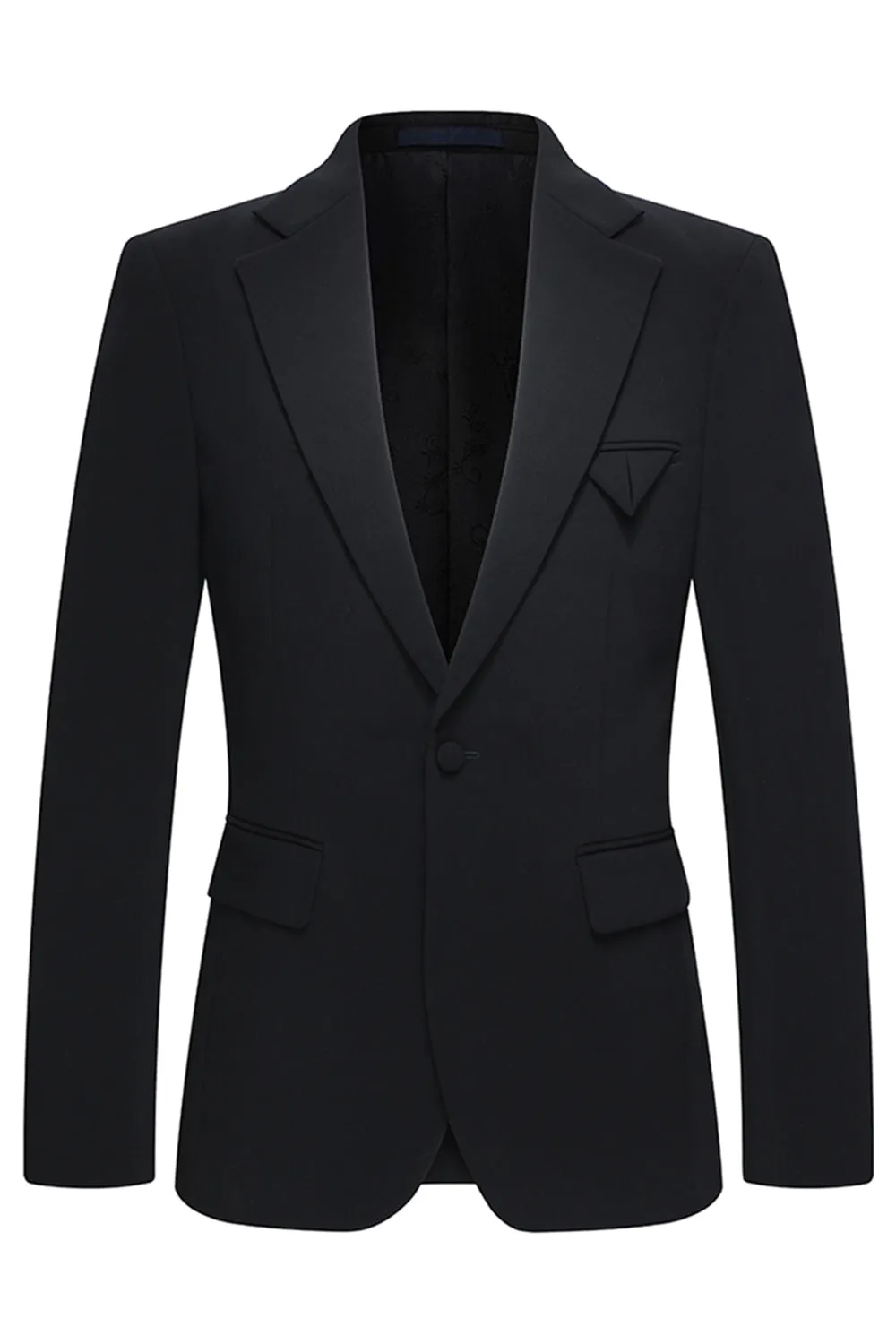 Notched Lapel Black 2 Piece Men's Business Suits sold by Zapaka product image thumbnail 2