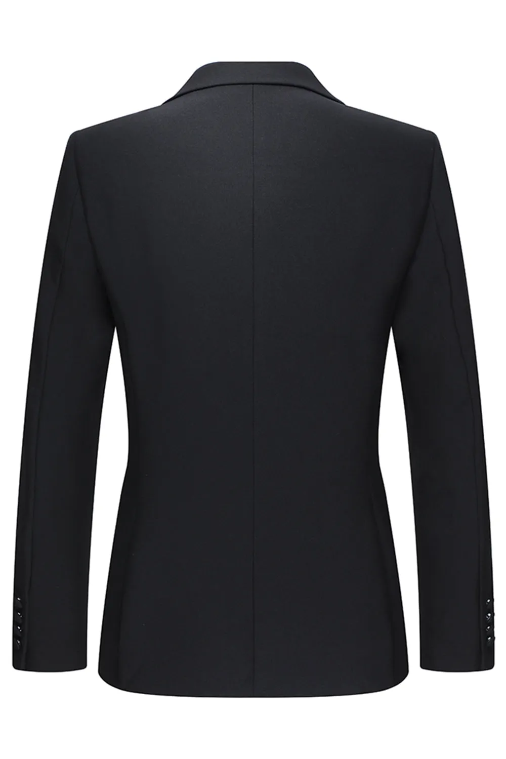 Slim Fit Black 2 Piece Double Breasted Peak Lapel Men's Suits sold by Zapaka product image thumbnail 3