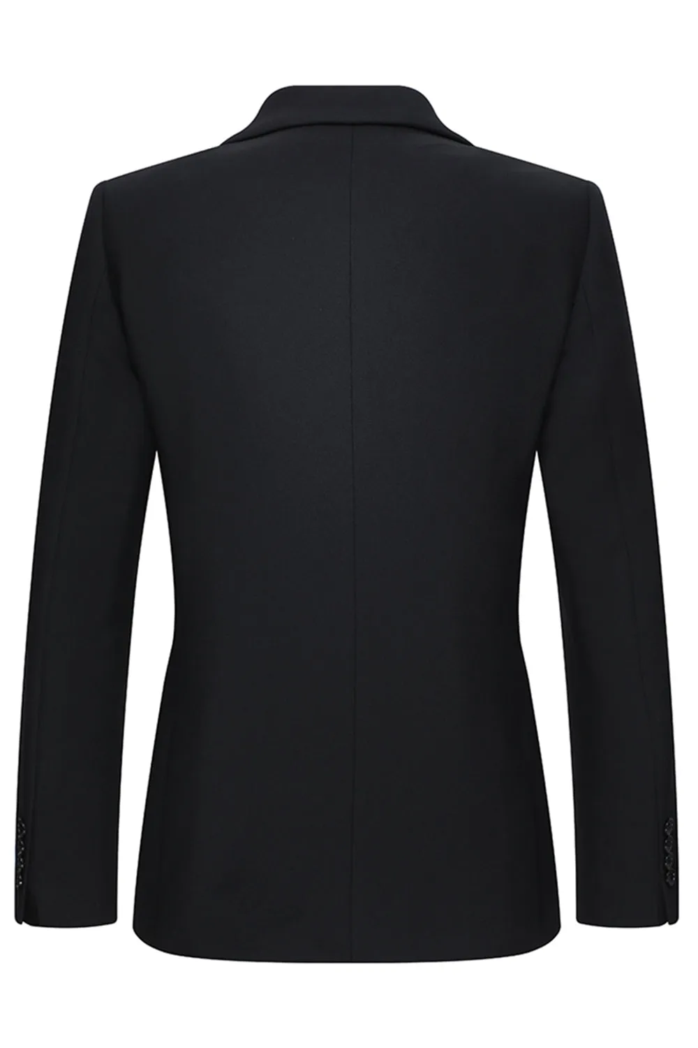 2 Piece Peak Lapel Slim Fit Black Men's Suits sold by Zapaka product image thumbnail 3