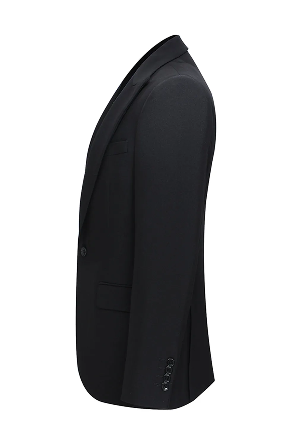 2 Piece Peak Lapel Slim Fit Black Men's Suits sold by Zapaka product image thumbnail 4