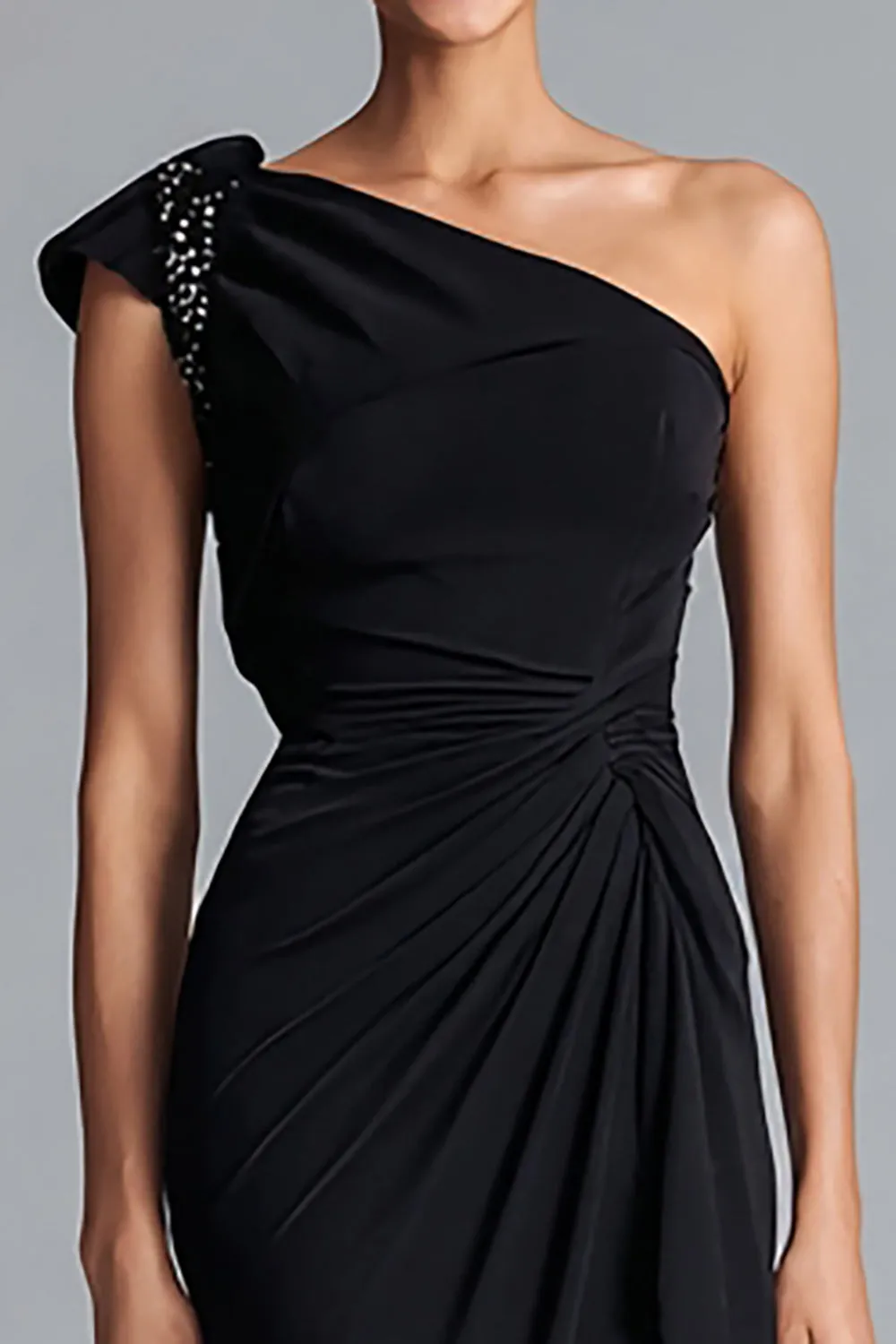 Black Chiffon Mermaid Long Formal Dress sold by Zapaka product image thumbnail 2